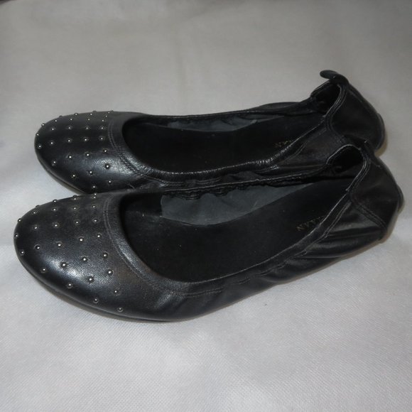 Cole Haan Studded Black Leather Ballerina Flats - Picture 11 of 11